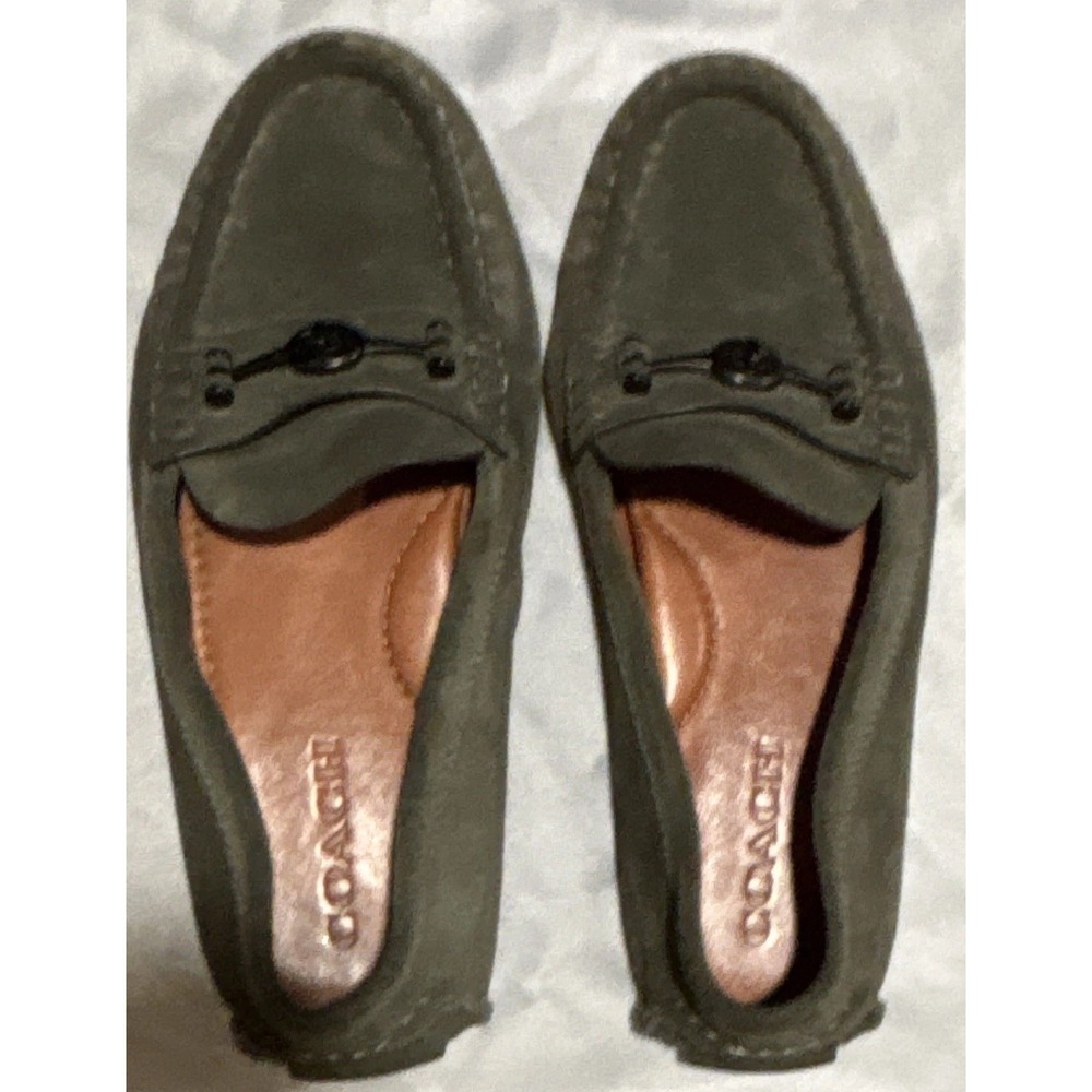Coach Arlene turnlock driving suede loafer  olive green women's 10B - Picture 3 of 5